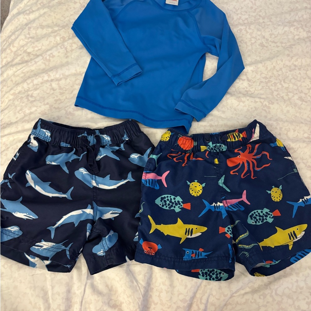 Hannah Anderson Boys swim bundle. 1 x swim top and 2 x swim shorts